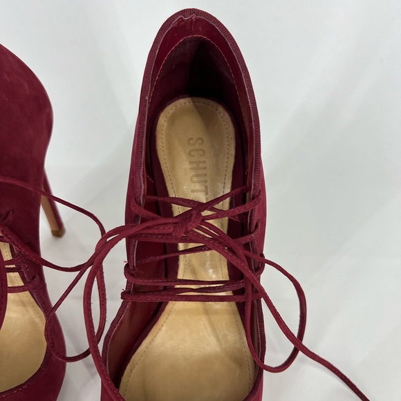 Schutz Red Wine Suede Heel Size  9 - Picture 2 of 7